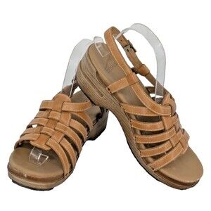 Dansko Brown Strappy Sandals with Adjustable Ankle Strap